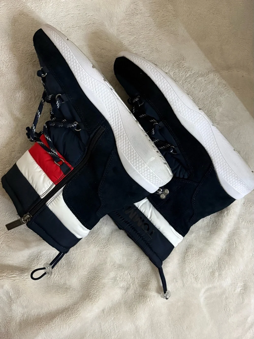 Tommy Jeans Navy Red White High-Top SnowBoots